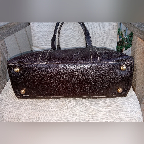 ☯️Maxx NY large brown pebble leather carryall shoulder bag - Picture 5 of 8